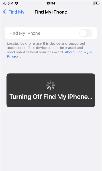 turn off find my iphone