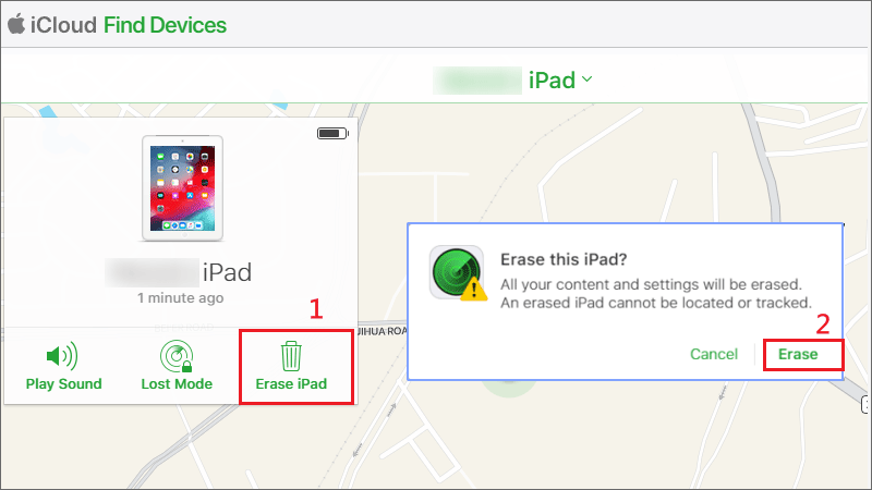 erase disabled ipad on icloud