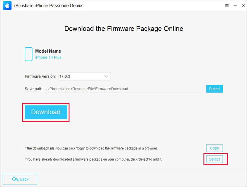 download the firmware package