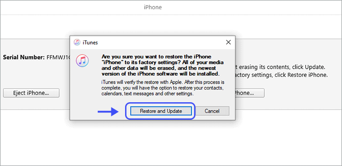 click Restore and Update