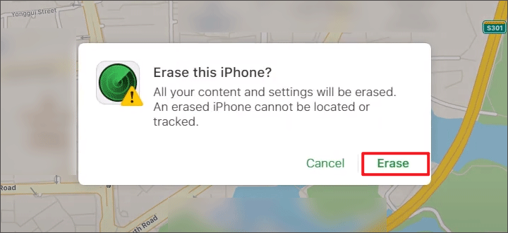 click erase option