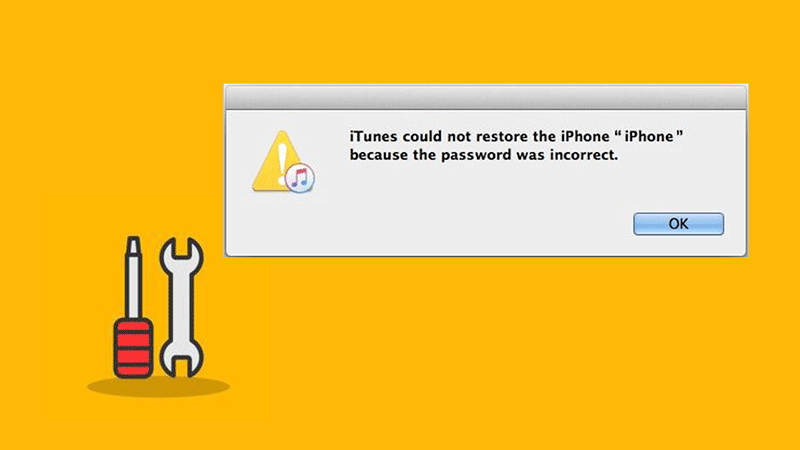 iTunes backup password was wrong