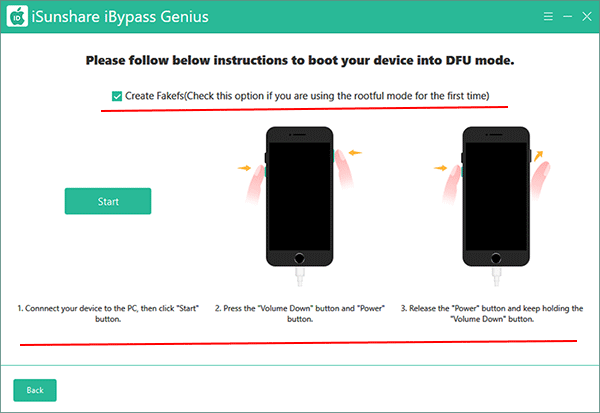 operations to put your iPhone into DFU mode