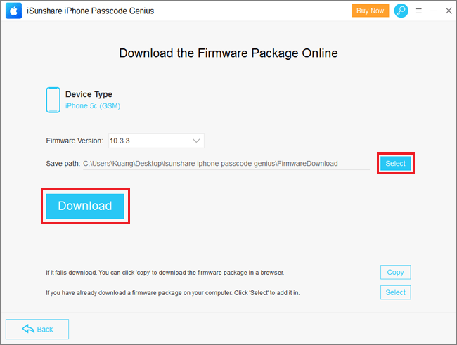 download the firmware package online