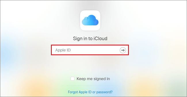 Melden Sie sich bei icloud an