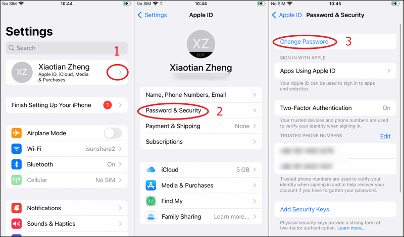 change your apple id password