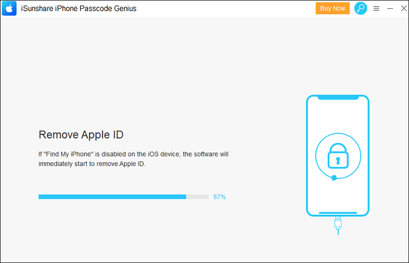 immediately start to remove apple id