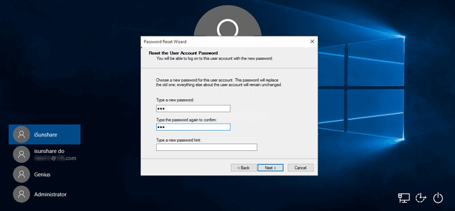 windows 10 password reset tool for local account