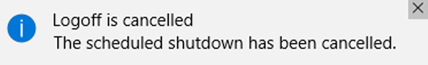 windows shutdown timer cancel