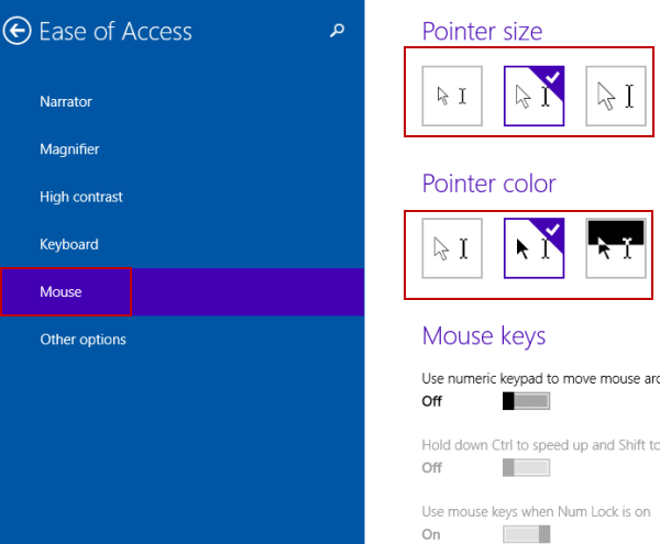 change the cursor color in windows 10