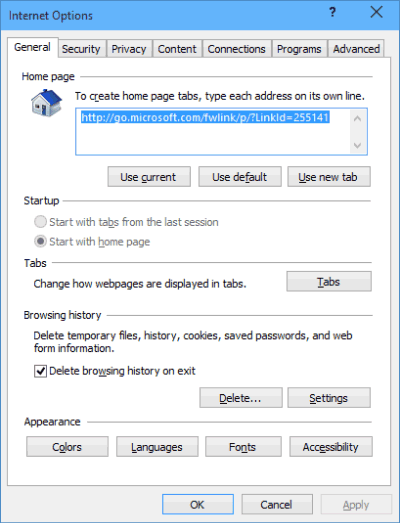 windows 10 internet security settings