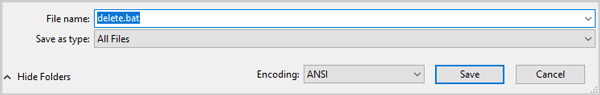 save as bat file