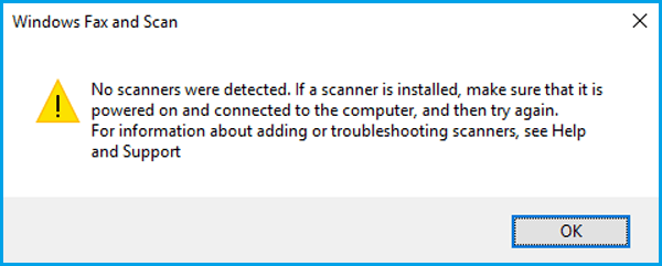 scanner not working in windows 10