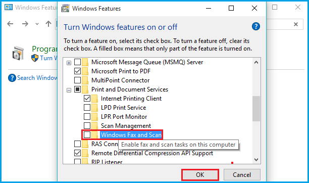 windows fax and scan not detecting scanner