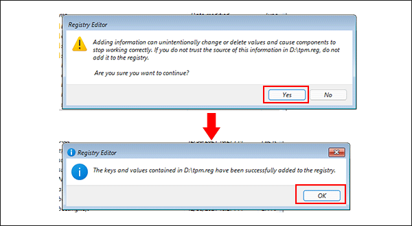 agree to add tpm reg to the registry