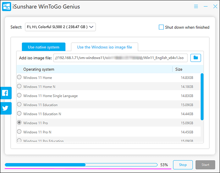 creating the Windows 11 To Go on a USB drive