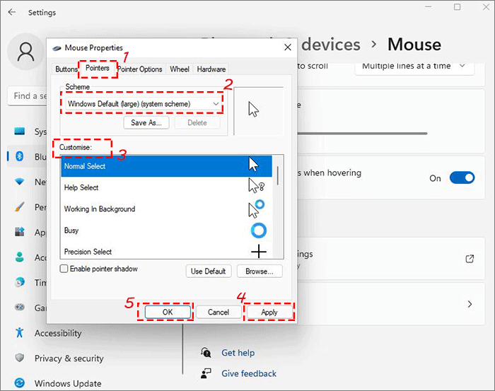 How to quickly find mouse pointer location on Windows 11