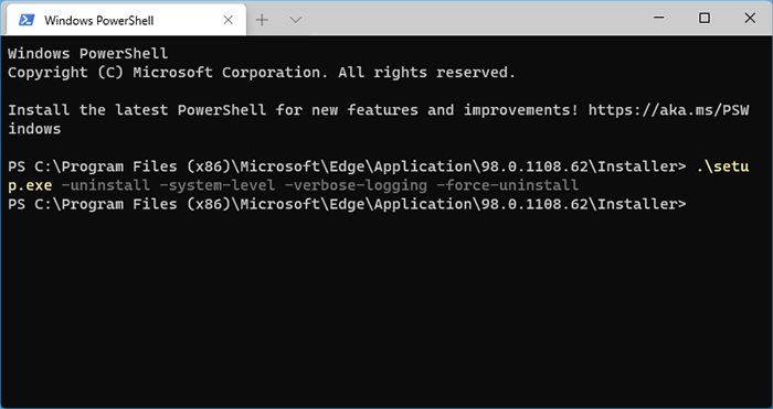 uninstall Microsoft Edge on Windows 11