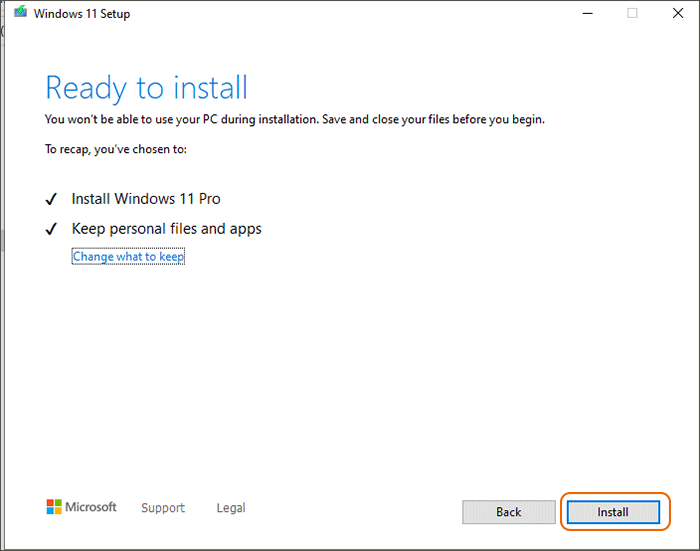 hit on Install