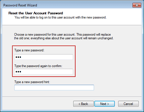 reset windows 7 admin password with reset disk