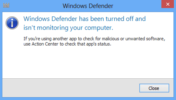 enabling windows defender