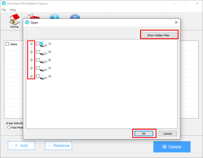 choose the deletion target