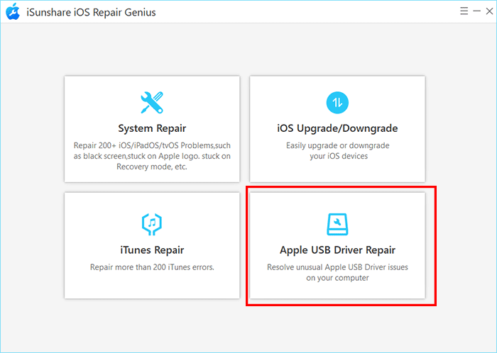 choose Apple USB Driver Repair