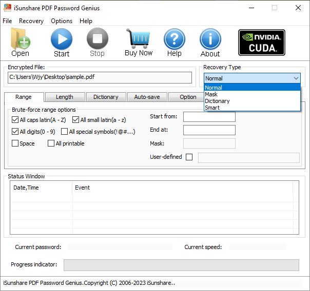 select recovery type