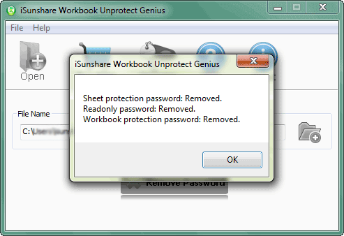 successfully remove excel workbook password protection